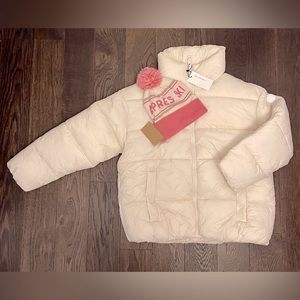 Jilly Box Items - Noize Avalon Puffer in cream with pink Apres Ski toque.